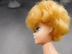 blonde barbie bubble red suit face b